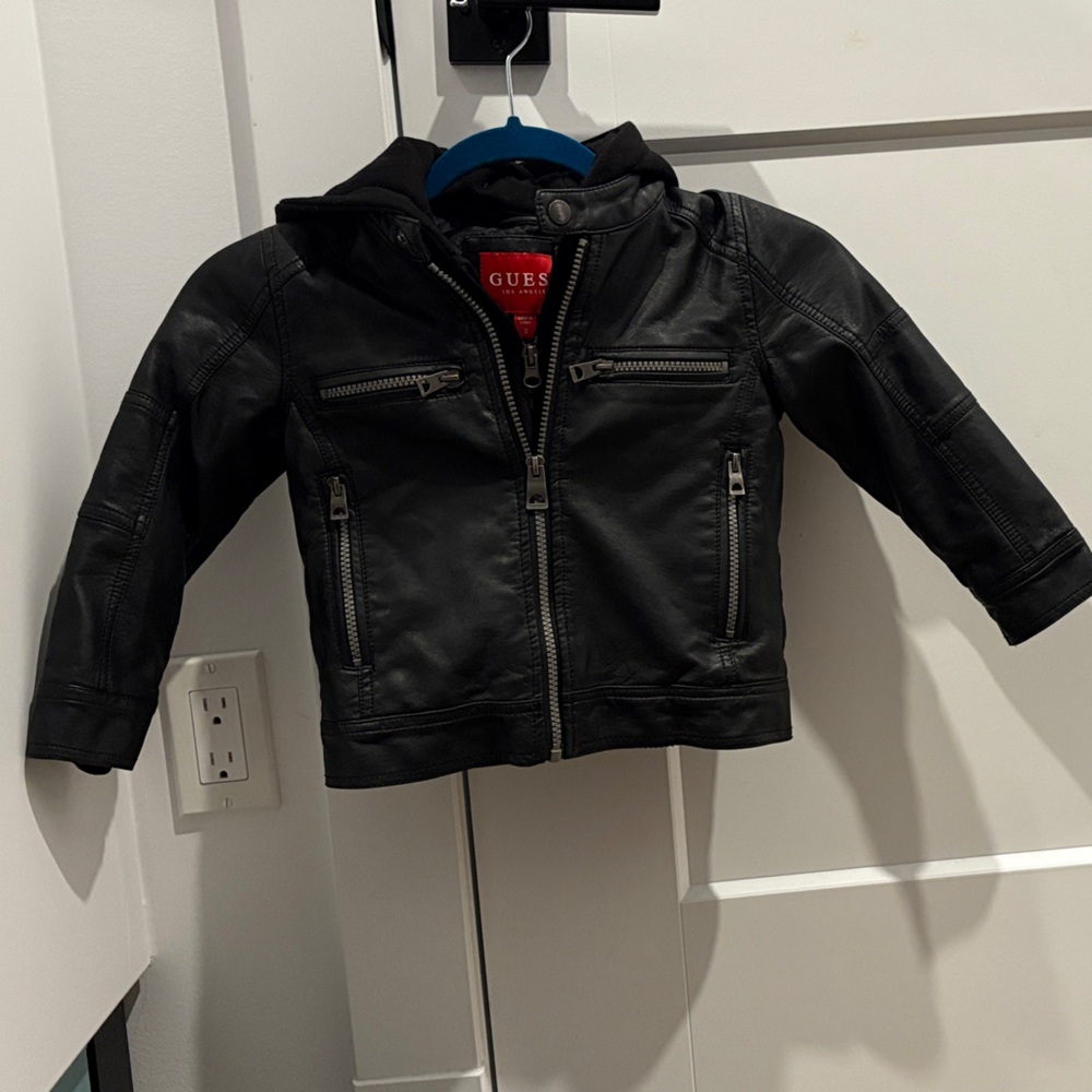 Guess Black Leather Jacket